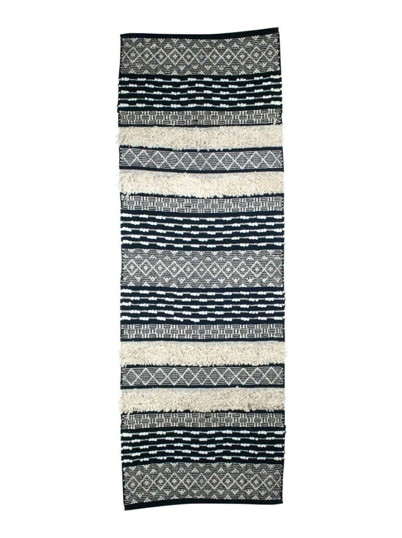 Tapis lirette bohème ethnique Noir - Kiabi