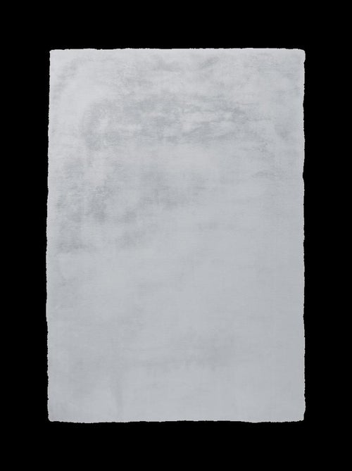 Tapis longs poils shaggy fait à la main motif uni CAREI + - Kiabi