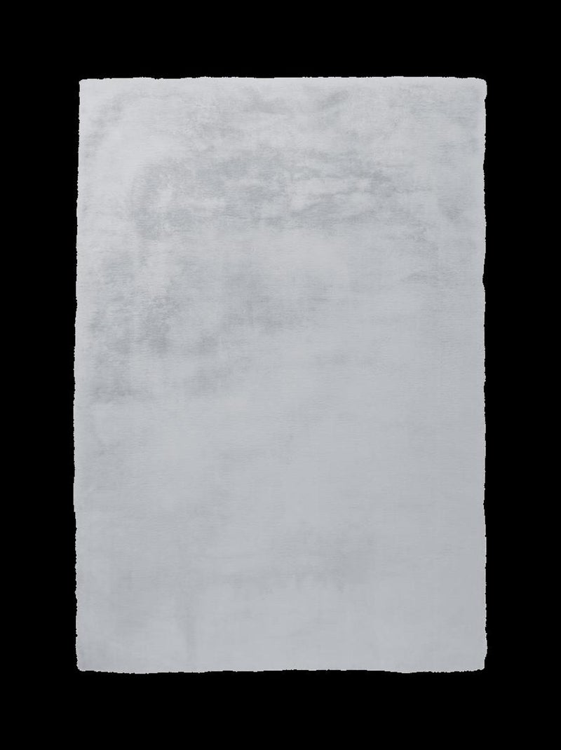 Tapis longs poils shaggy fait à la main motif uni CAREI + Bleu - Kiabi