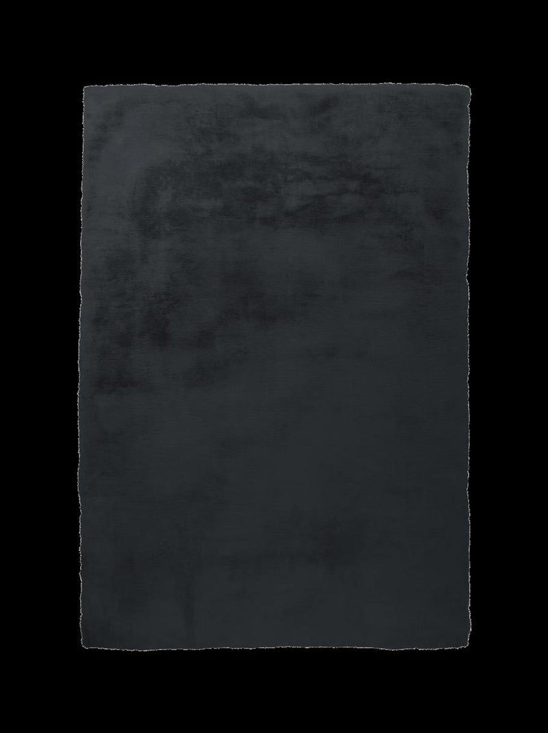 Tapis longs poils shaggy fait à la main motif uni CAREI + Gris - Kiabi