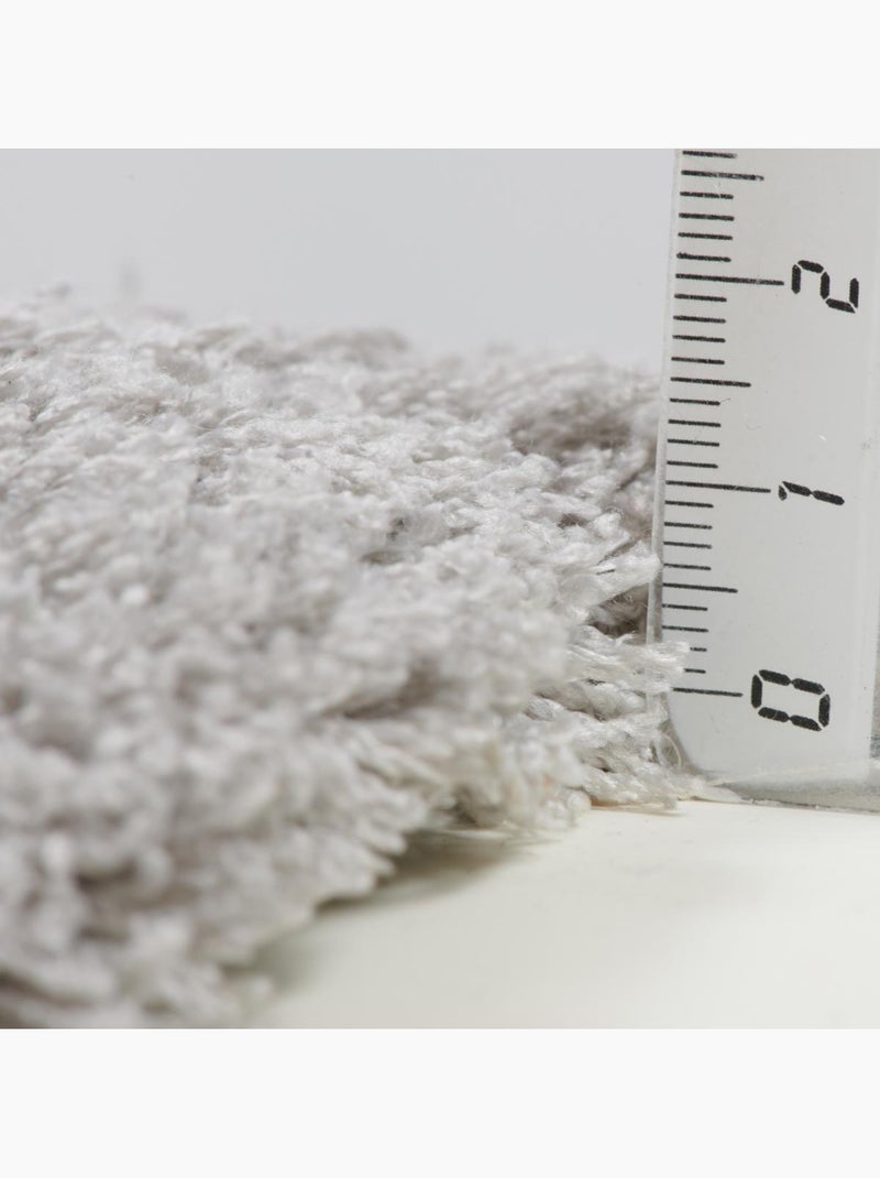 Tapis longs poils shaggy fait à la main motif uni CHIC Gris - Kiabi