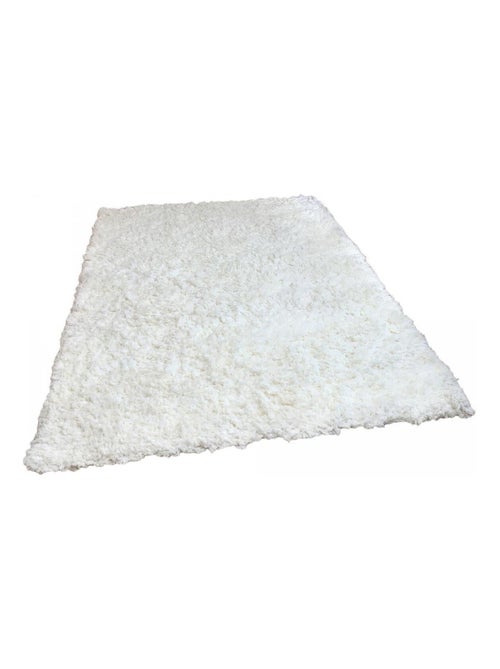 Tapis longs poils shaggy fait à la main motif uni SUPERDOUX - Kiabi
