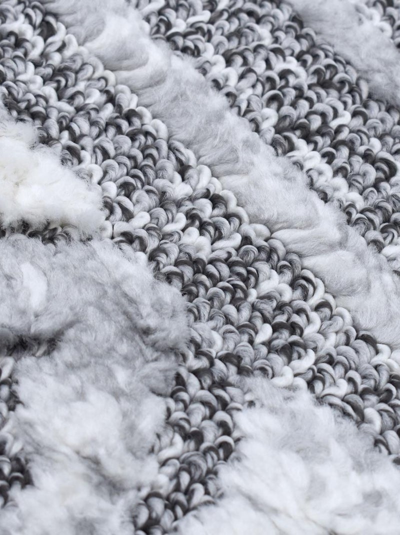 Tapis longs poils shaggy tissé motif berbère LANDA Gris - Kiabi