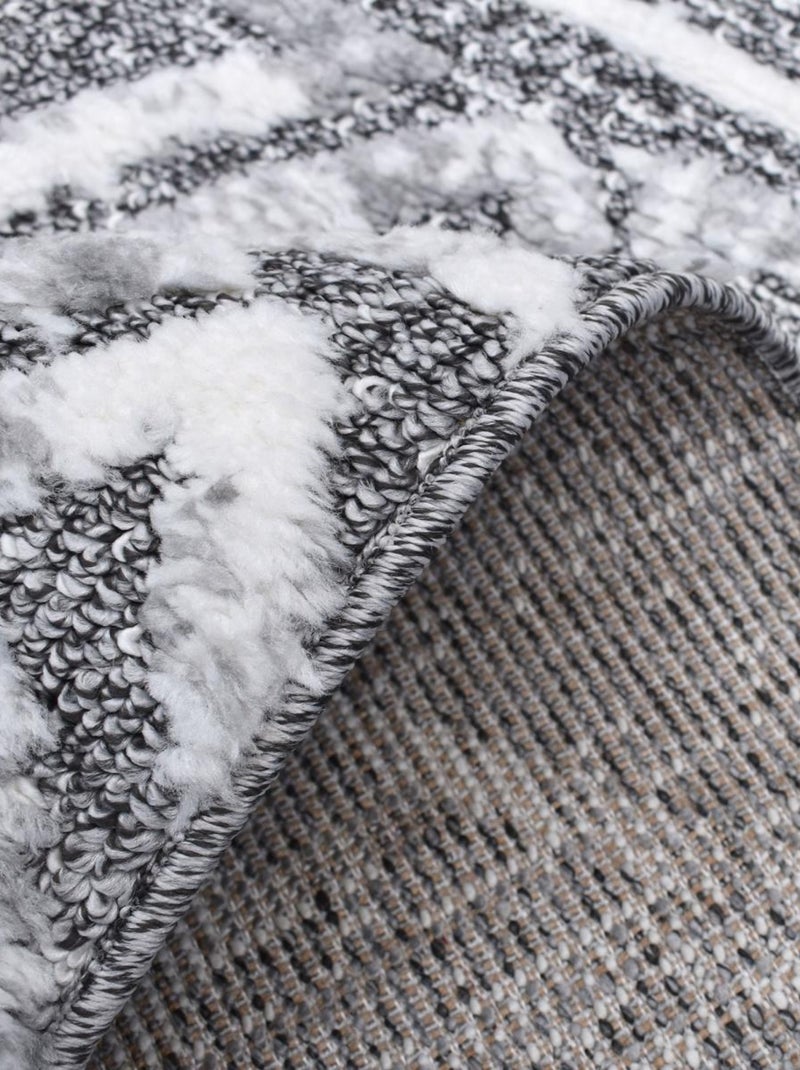 Tapis longs poils shaggy tissé motif berbère LANDA Gris - Kiabi