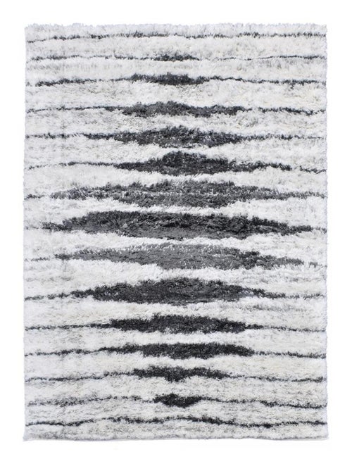Tapis longs poils shaggy tissé motif berbère LYN4 DOUX 5 - Kiabi
