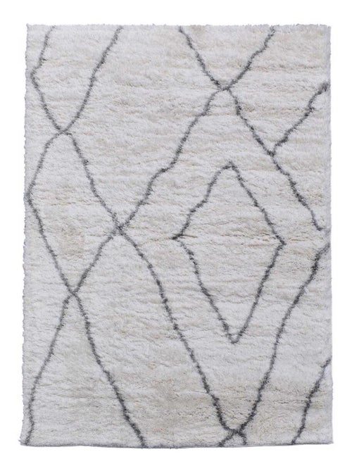 Tapis longs poils shaggy tissé motif berbère LYN4 DOUX 6 - Kiabi