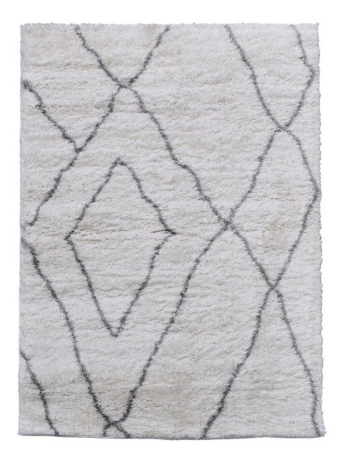 Tapis longs poils shaggy tissé motif berbère LYN4 DOUX 6 - Kiabi