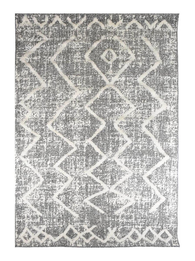 Tapis longs poils shaggy tissé motif berbère PITOLA Gris - Kiabi