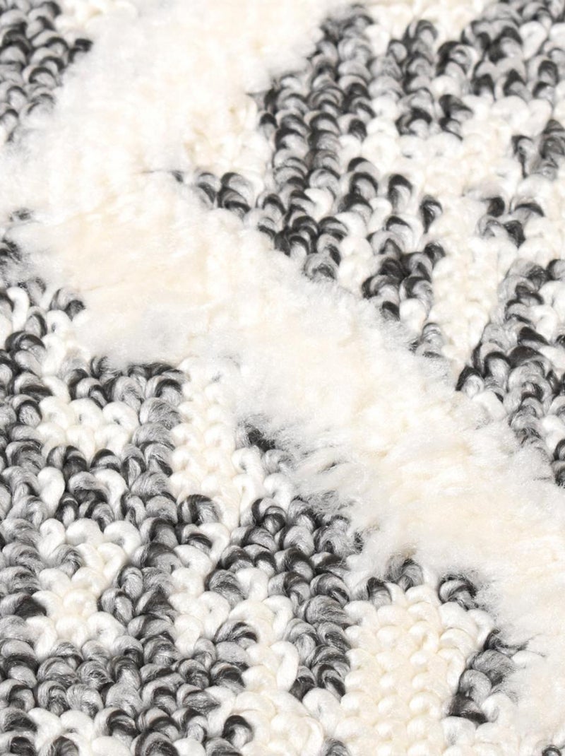 Tapis longs poils shaggy tissé motif berbère PITOLA Gris - Kiabi