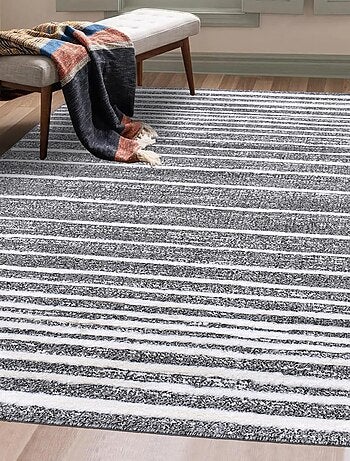 Tapis longs poils shaggy tissé motif géométrique LOLABE