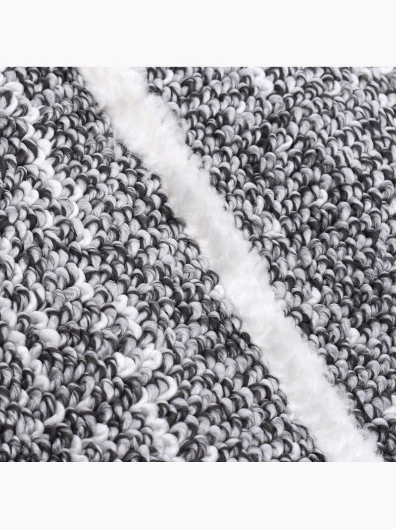 Tapis longs poils shaggy tissé motif géométrique LOLABE Gris - Kiabi