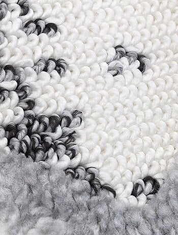 Tapis longs poils shaggy tissé motif rétro-vintage LADURO