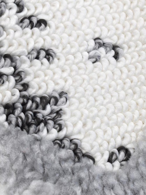 Tapis longs poils shaggy tissé motif rétro-vintage LADURO - Kiabi