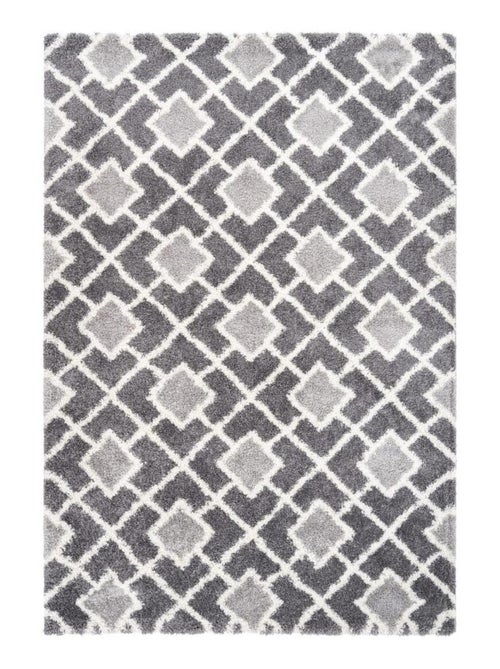 Tapis longs poils shaggy tissé motif scandinave DIROP - Kiabi