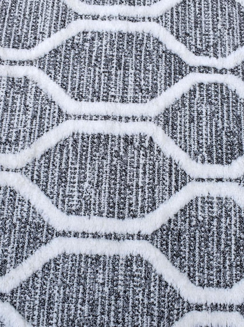 Tapis longs poils shaggy tissé motif scandinave LALALO Gris - Kiabi