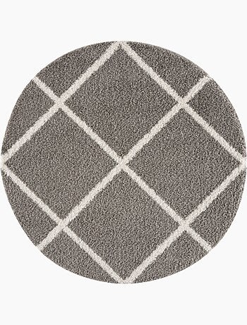 Tapis longs poils shaggy tissé motif scandinave SG MADRAG