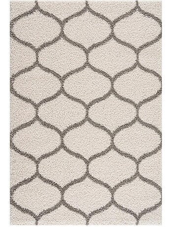 Tapis longs poils shaggy tissé motif scandinave SG MADRID