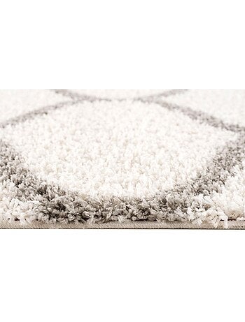 Tapis longs poils shaggy tissé motif scandinave SG MADRID