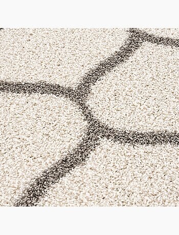 Tapis longs poils shaggy tissé motif scandinave SG MADRID