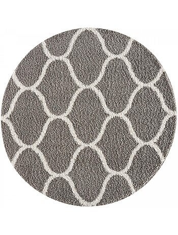 Tapis longs poils shaggy tissé motif scandinave SG MADRID