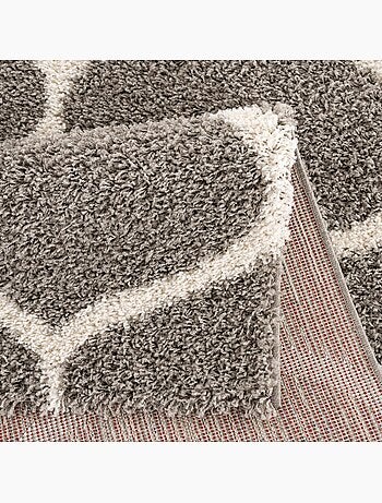 Tapis longs poils shaggy tissé motif scandinave SG MADRID