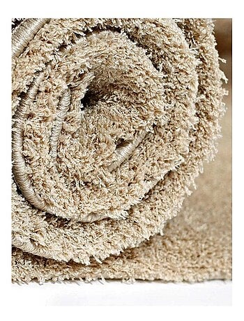 Tapis longs poils shaggy tissé motif uni SILCHOU