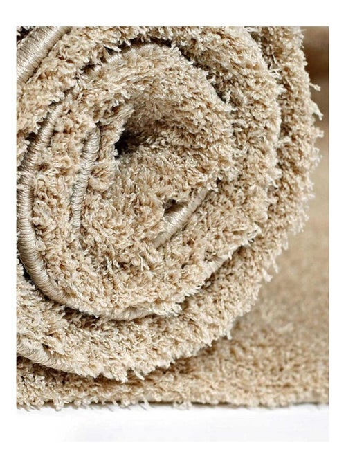 Tapis longs poils shaggy tissé motif uni SILCHOU - Kiabi