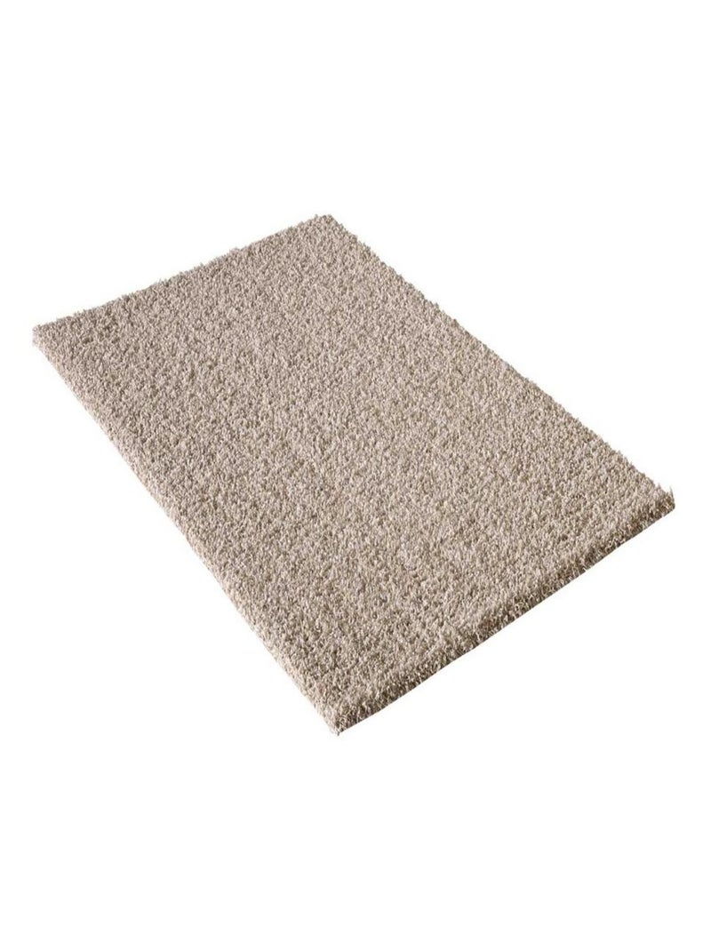 Tapis longs poils shaggy tissé motif uni SIMPLE Beige - Kiabi