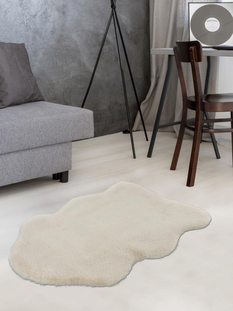 Tapis longs poils shaggy tissé motif uni SUPERDOU Beige - Kiabi