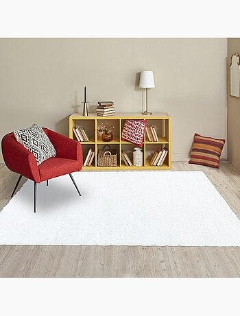 Tapis longs poils shaggy tissé motif uni UNI A