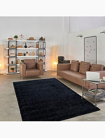 Tapis longs poils shaggy tissé motif uni UNI A