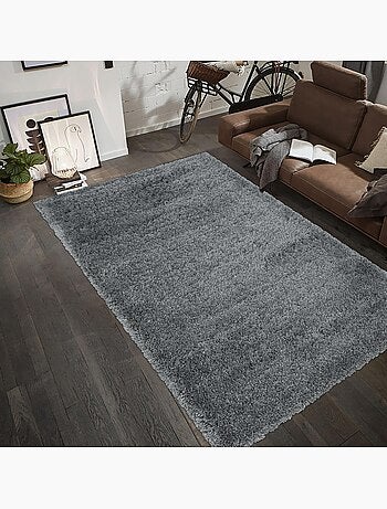 Tapis longs poils shaggy tissé motif uni UNI B