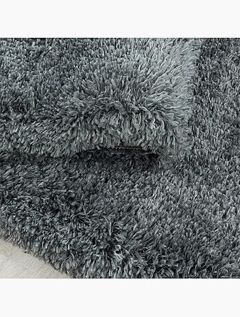 Tapis longs poils shaggy tissé motif uni UNI B
