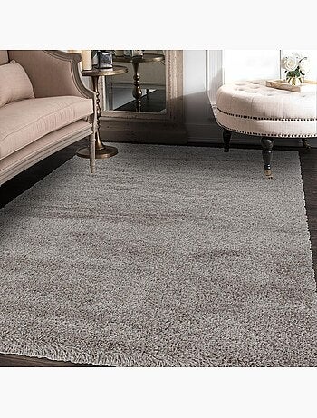 Tapis longs poils shaggy tissé motif uni UNI B