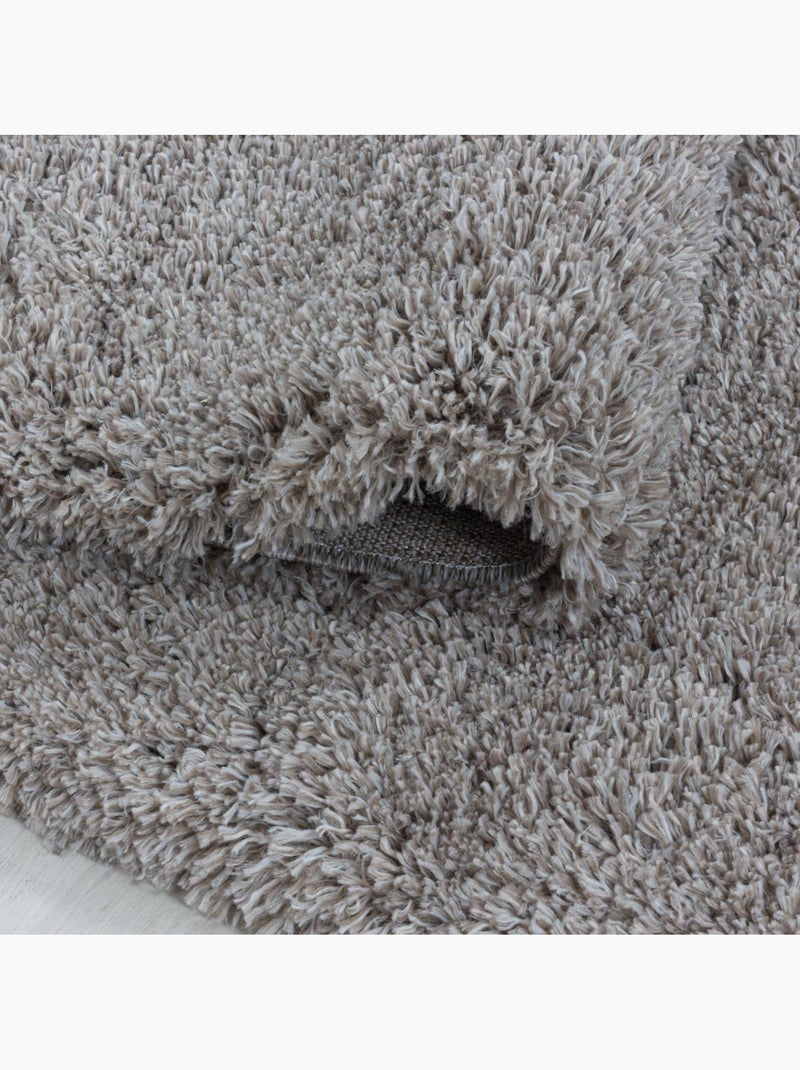 Tapis longs poils shaggy tissé motif uni UNI B Beige - Kiabi