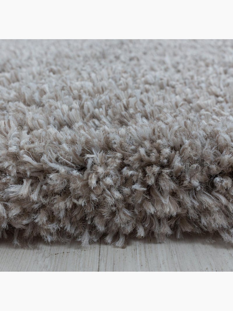 Tapis longs poils shaggy tissé motif uni UNI B Beige - Kiabi