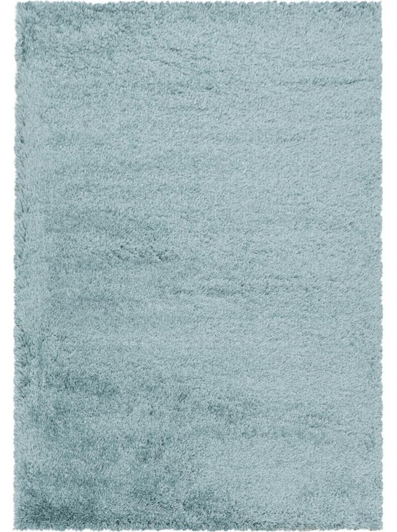 Tapis longs poils shaggy tissé motif uni UNI B Bleu - Kiabi