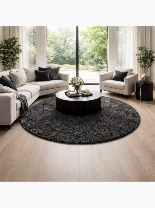 Tapis longs poils shaggy tissé motif uni uni b - Kiabi