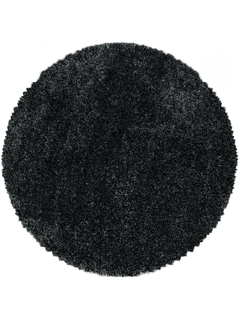 Tapis longs poils shaggy tissé motif uni uni b gris anthracite - Kiabi