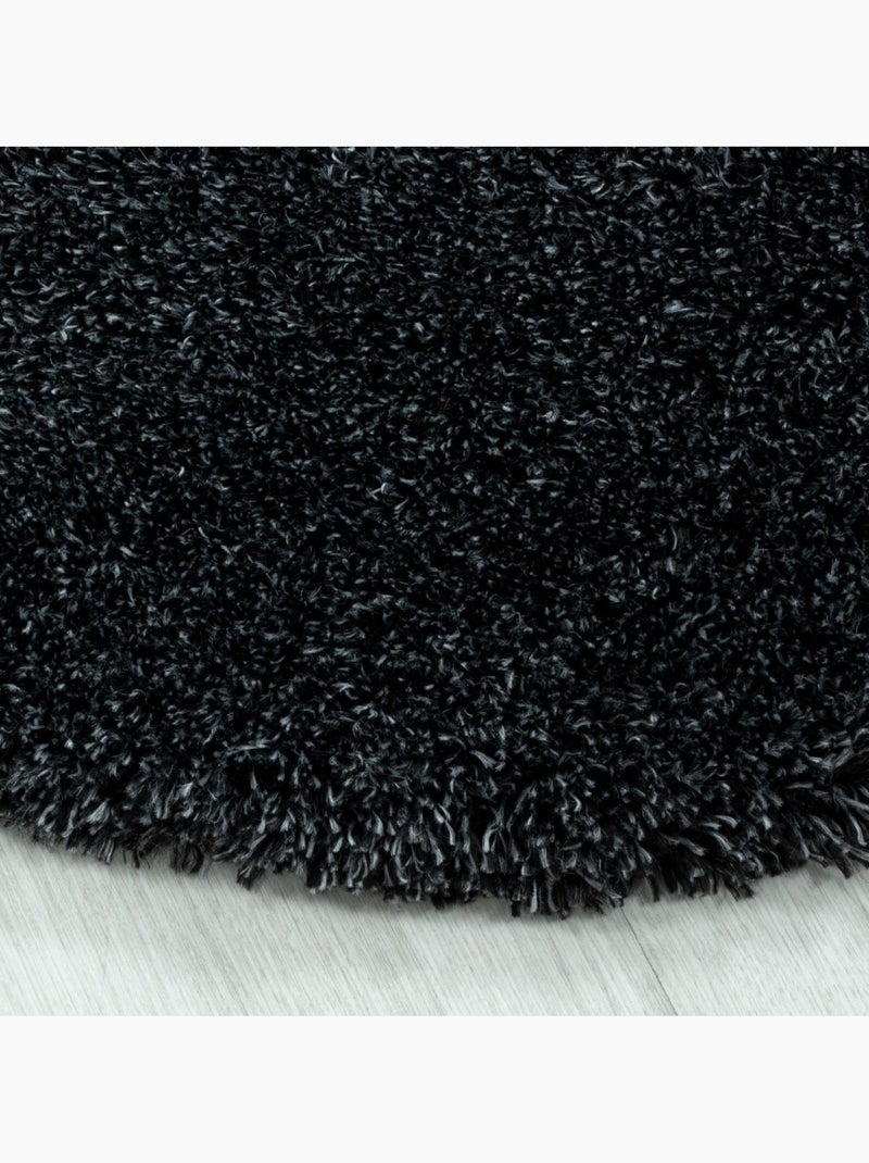 Tapis longs poils shaggy tissé motif uni uni b gris anthracite - Kiabi