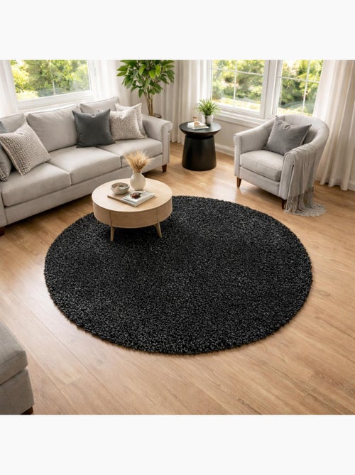 Tapis longs poils shaggy tissé motif uni uni b - Kiabi