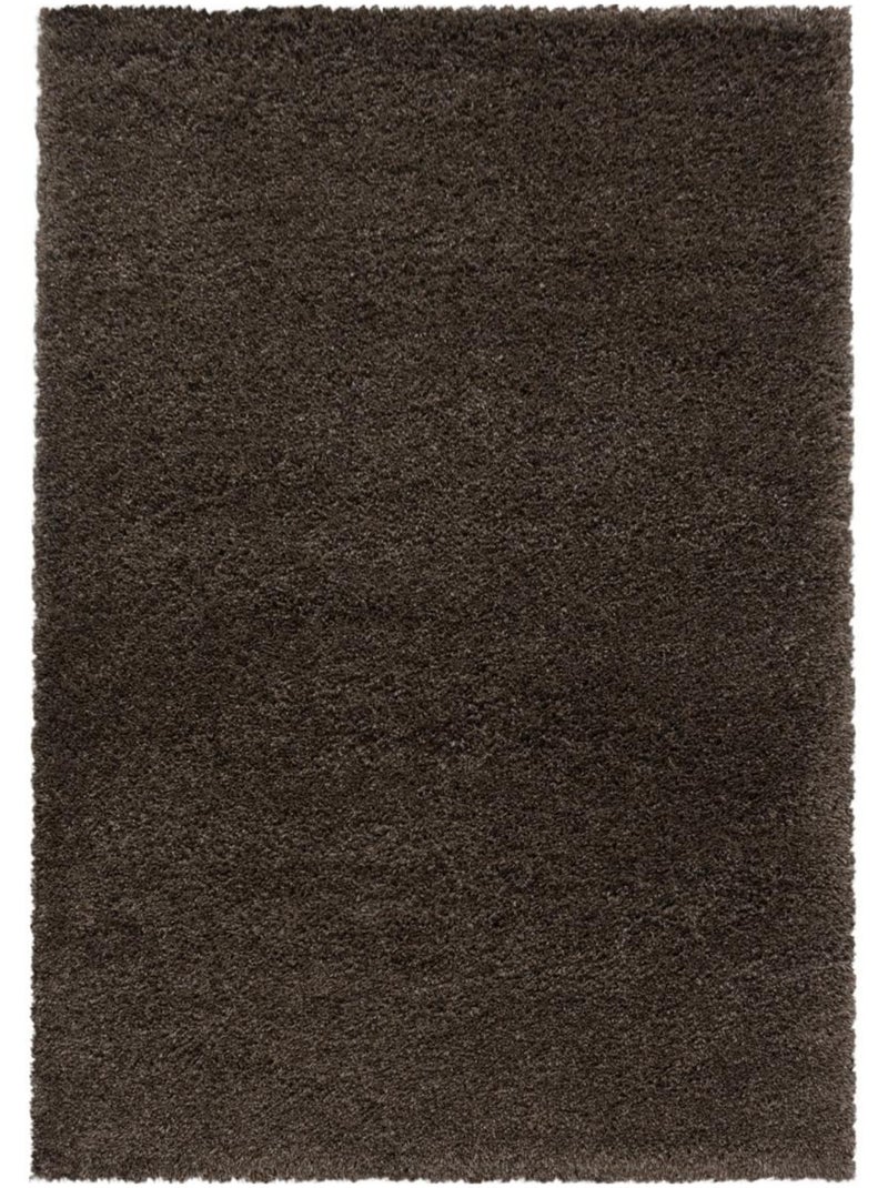 Tapis longs poils shaggy tissé motif uni UNI B Marron - Kiabi