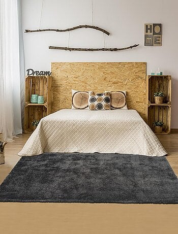 Tapis longs poils shaggy tufté motif uni BULUT