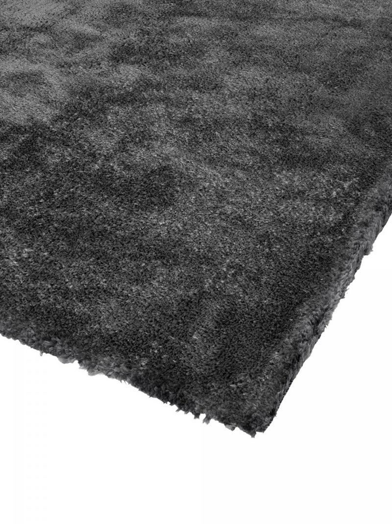 Tapis longs poils shaggy tufté motif uni BULUT Noir - Kiabi