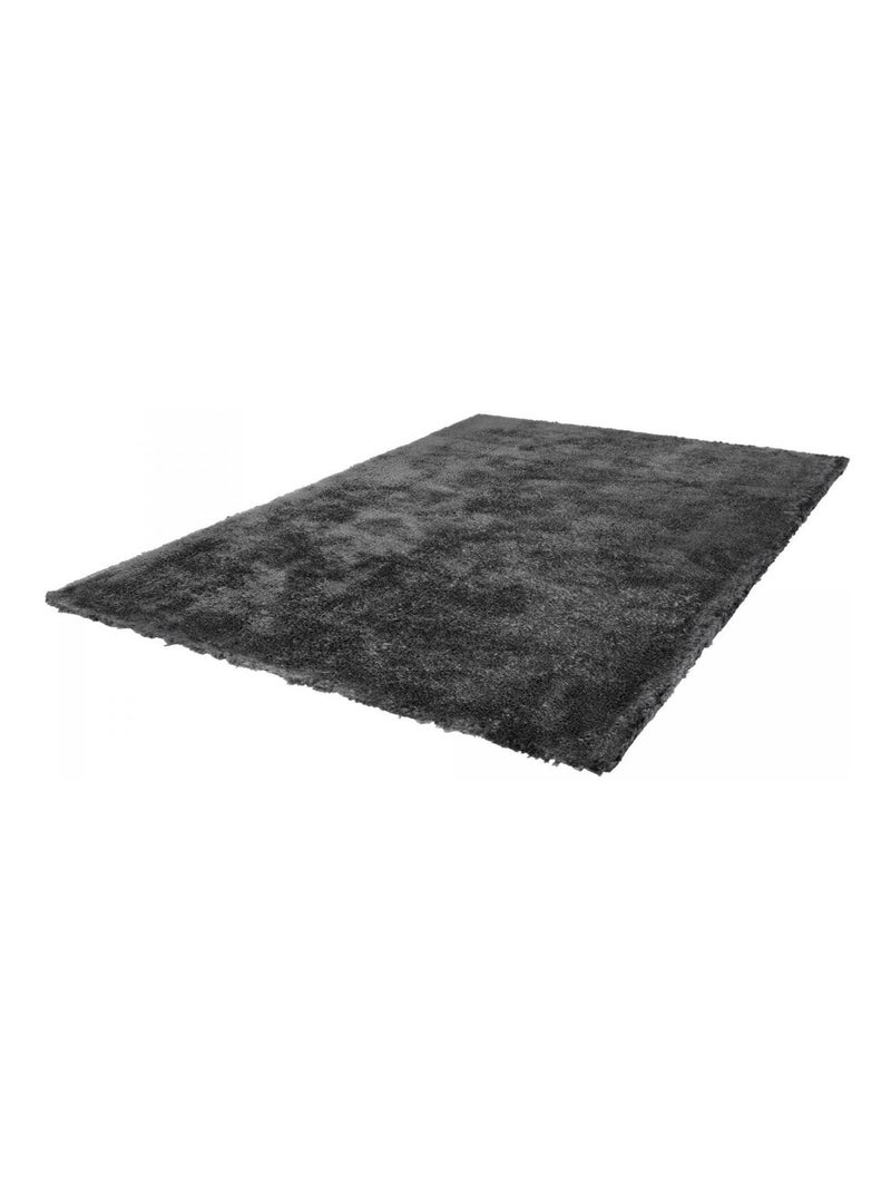Tapis longs poils shaggy tufté motif uni BULUT Noir - Kiabi