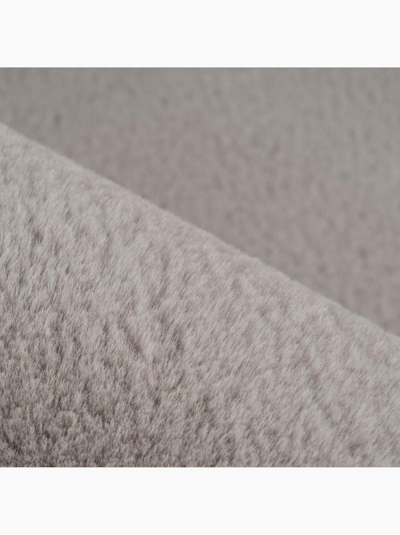 Tapis longs poils shaggy tufté motif uni CAREI Argent - Kiabi