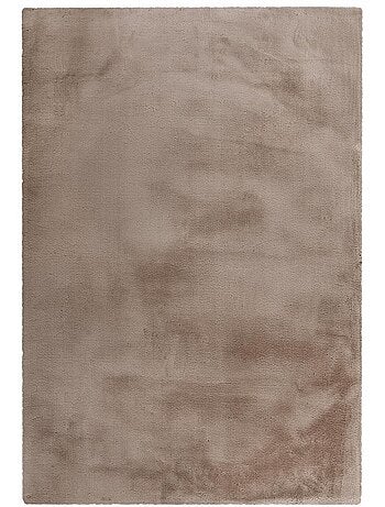 Tapis longs poils shaggy tufté motif uni CAREI