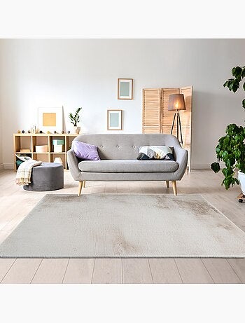 Tapis longs poils shaggy tufté motif uni JOUTA