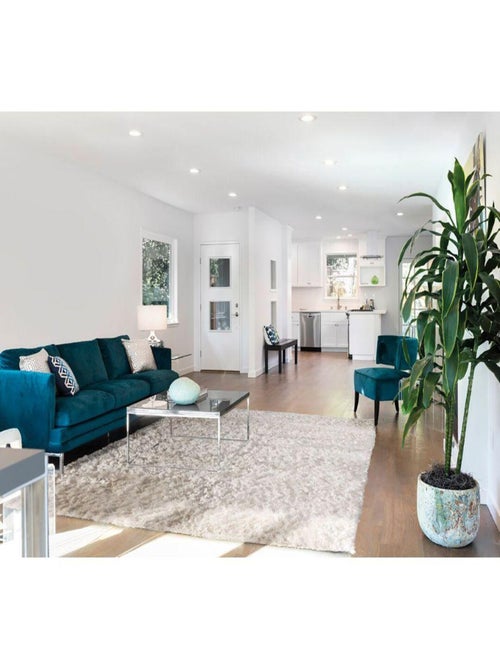 Tapis longues mèches uni moderne tissé main Diamond - Kiabi