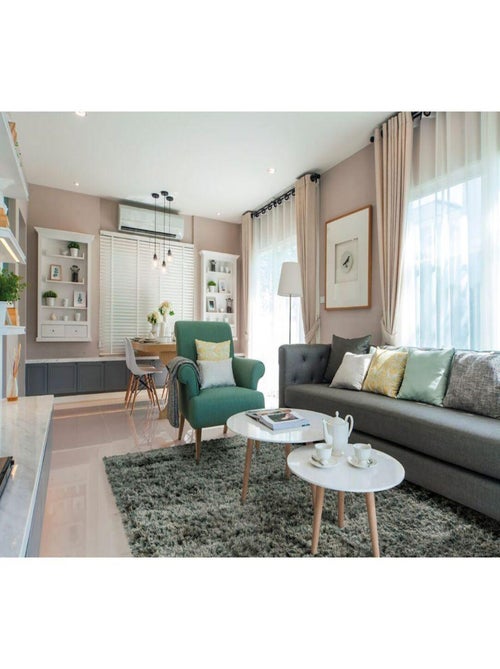 Tapis longues mèches uni moderne tissé main Diamond - Kiabi